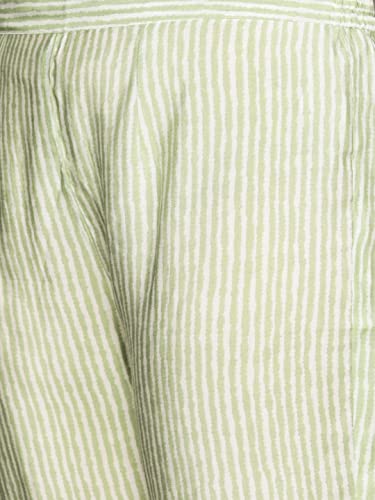 Image of ishin Women's Off White Gotta patti A-Line Kurta set With Trouser and Dupatta