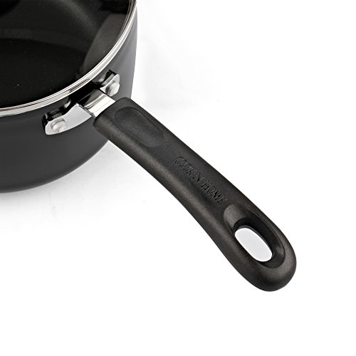 Cook N Home 02524 Nonstick Sauce Pan with Lid, 3-Qt, Black, Aluminum 3 Gallery Image