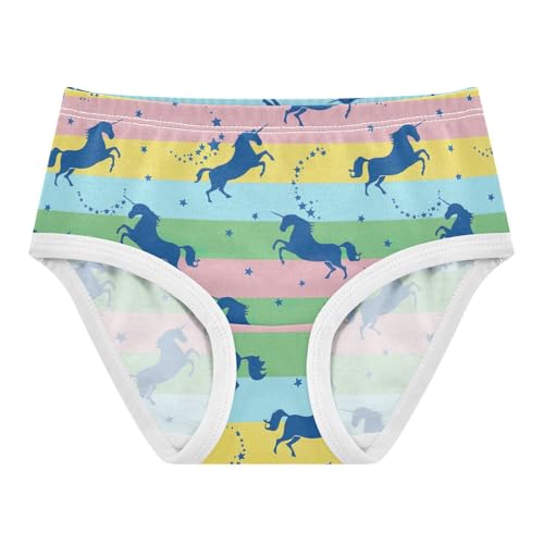 Joisal Toddler Underwear Floral 2t Cotton Little Girl Panties Durable Kids Undies Briefs Dark Blue Unicorn Pastel Stripes