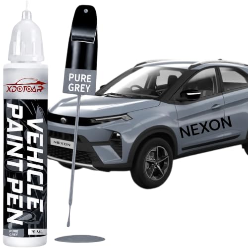 Image of xdotoar Car Touch Up Paint Pen for Tata Nexon PURE GREY | Factory Color Matched 2K Paint Technology | Car Scratch Remover & Paint Chip Repair | Quick Dry Formula | Rust Protection | 18ml