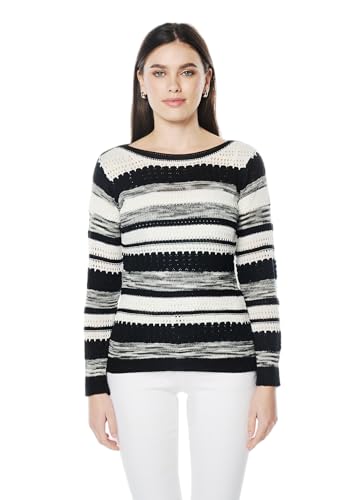 Koroshi Jersey Punto Tricot Pointelle Mujer, de Color Black, Talla S