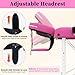 civama Massage Table Massage Bed Portable, 26 LBs Light Weight Foldable Tattoo Facial Care Spa Lash Bed Aluminum Frame with Accessories Carrying Bag, Pink