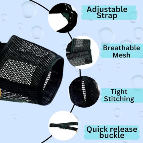Image of Sage Square Net Muzzle Dog - Secure & Breathable Dog Muzzle for Safe Walks | Adjustable Straps & Soft Mesh Cover | Prevent Biting, Chewing, and Licking | Comfortable and Stylish Design (Extra Small)