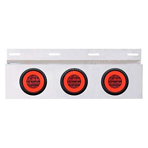 Image of United Pacific 61960 Mud Flap Bracket, Top, Stainless, with Grommet, Red Lens
