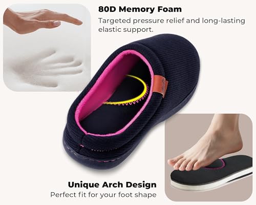 House Slippers for Woman Coolmax® Breathable Comfy Memory Foam Slippers for Women Indoor and Outdoor Bedroom Slip On Shoes Moisture-wicking4