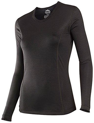 Coldpruf Women's Classic Base Layer Long Sleeve Crew Neck Top, Black, M 48AMDBK