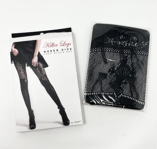 Image of Fishnet Pantyhose 168YD072Q, Black, Lace Black Out, Queen