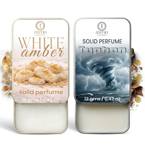 Image of Solid Perfume |Typhon&White amber Alcohol Free Wax Perfume Balm, Long Lasting | Pocket Tin 12g, Pack Of 2| Non Greasy Smooth Glide, Travel Friendly Men And Women