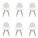 Pack 6 sillas de Comedor Silla diseño nórdico Retro Estilo (Blanco-Pack 6)