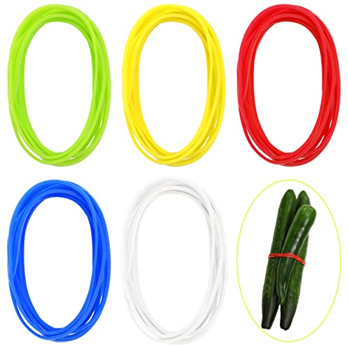 50 Pieces 3.15 Inches Stretch Cooking Trussing Band Colorful Silicone Rubber Bands Elastic 5 Assorted Color Rubber Wrapping Bands for Food Chicken Turkey Cooking Books Wallet Card