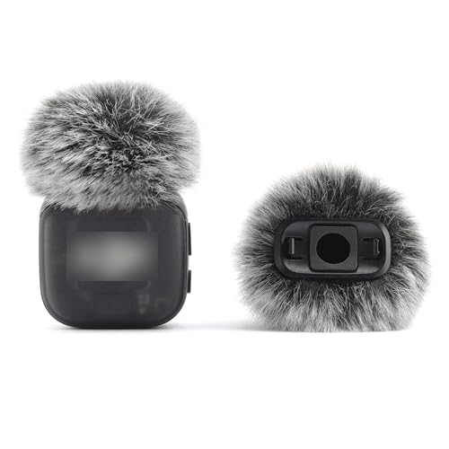 LEFXMOPHY Windscreen for DJI Mic 3 Wireless Microphone 2025 Grey Furry Wind Muff Pop Filter (Not for Dji Mic 1 2 and Mini) 2-Pack