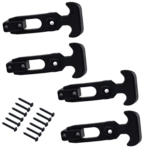 MARRTEUM Rubber T-Handle Hasp Flexible Draw Latch with Screwsfor Replacement Toolbox, Cooler, Golf Cart, Hood, Hatch - 4pcs (300N)