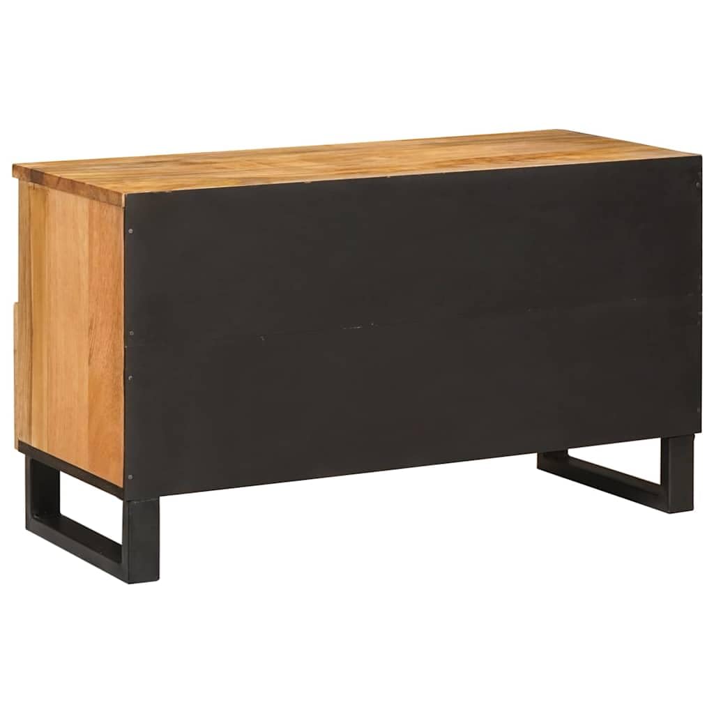 Meuble TV en Bois de Manguier Massif Marron 80 x 33 x 46 cm avec Étagères