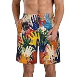 Confortable pour toutes les occasions : disponible en tailles S, M, L, XL, XL, 3XL, ces maillots de bain imprimés à la main pour enfants sont amples et conçus pour la marche, la course, le surf, la détente sur la plage, ou même pour se détendre à la maison