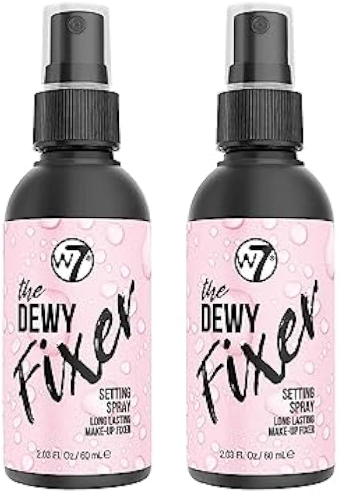 W7 The Fixer Makeup Setting Spray - Dewy Finish - Long-Lasting, Ultra-Fine Formula - Cruelty Free and Vegan - 2 Pack