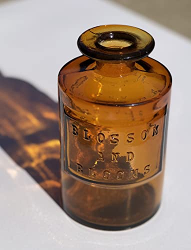 Time Concept Valencia 100% Recycled Glass Jar - Siete, Amber - Handcrafted Vase, Home Decor #TOP1