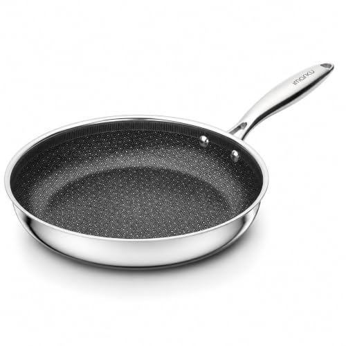 Image of imarku 7.8" Ceramic Nonstick Frying Pan, Stainless Steel Saute Skillet