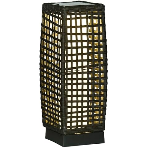 Outsunny Solar Rattan Lantern for Garden Cover