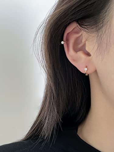 Image of DAILY VIBES Dainty Butterfly Cross CZ Small Huggie Hoop Earrings for Women