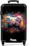 NoBoringSuitcases.com Valise Cabine Rigide 55x35x25cm - Bagages Voyage, Suitcase Roulette, Petite Valise (Manette - Multicolore)