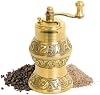 Sozen Molinillo de Pimienta Manual de Latón Estambul 4.7 Pulgadas – Molinillo Turco Hecho a Mano, Molinillo de Especias de Muela Cónica, Molinillo Portátil de Manivela para Sal, Granos de Pimienta y Otras Especias con Decoración de Latón Duradero 2