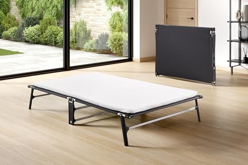 Cama plegable compacta con funda de almacenamiento y colchón, doble pequeña