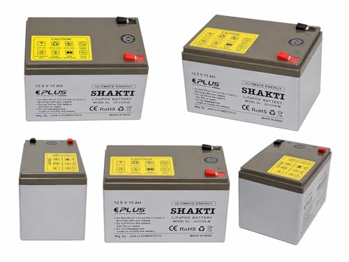 Image of EPLUS Shakti 12V 15Ah Lithium LiFePO4 Battery with 10A BMS | 5X Life vs Lead Acid | Fast Charging | for Solar, 45+ Double Motor Spray Pump, Toy car, Fence Pulse Machine