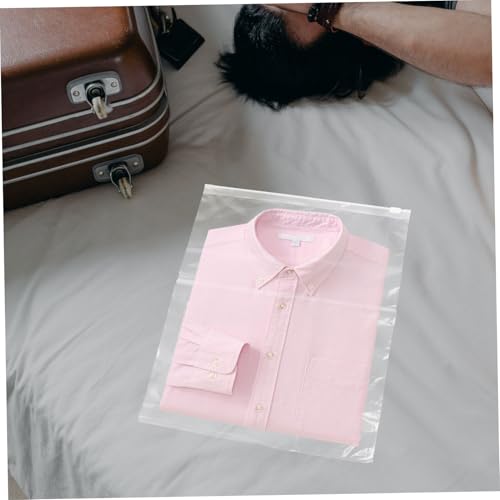 Housoutil 50Pcs Transparent Thicken Zipper Clothes Storage Bags Pe Material Garment Wrappers for Travel and Dustproof Organizers for Shirts Underwear Toiletries4