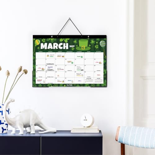 Image of SUNEE Desk Calendar 2027 - 17 inch x 12 inch Desk Pad Calendar, 18-Month Monthly Planner Oct. 2026 - Mar. 2028, Desktop Calendar with 308 Planner Stickers, Plastic Protective Corners for Office, School and Home, Seasons Color