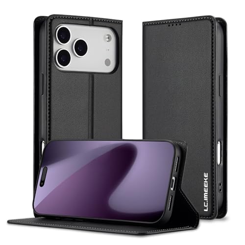Étui pour iPhone 17 Air noir rabat magnétique antichoc protection 360