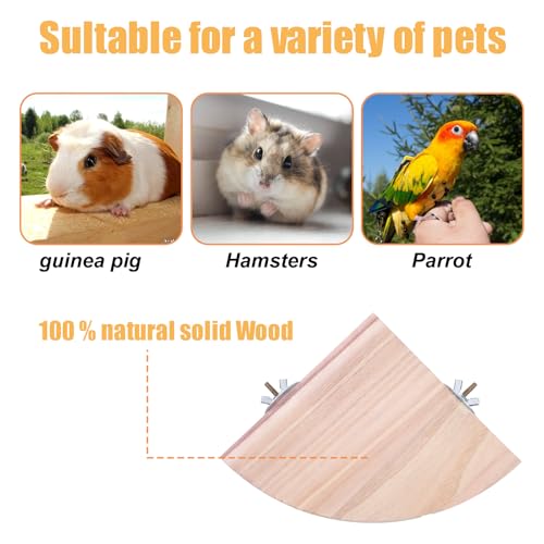 Image of Bird Perch Stand, Wooden Platform for Parrots, Canaries, Cockatiels, Finches, Budgies, Lovebirds, Hamsters, Guinea Pigs, Chinchillas