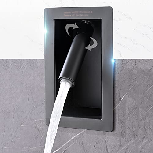 Pomme de douche à effet pluie avec mitigeur encastré blanc chic - 5