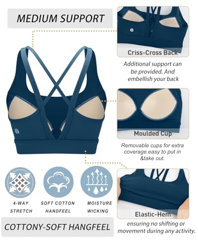 Image of RUNNING GIRL High Impact Sports Bras for Women, High Support Running Sports Bra Moulded Cup Strappy Sports Bras