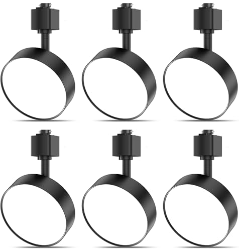 TuyuBEE Diffuse J Type Track Lighting Heads 12W Black 6 Pack