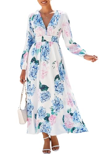 Image of Maxigerui Women's Long Sleeve Floral Maxi Dress 2026 Spring Summer Wedding Guest Dress