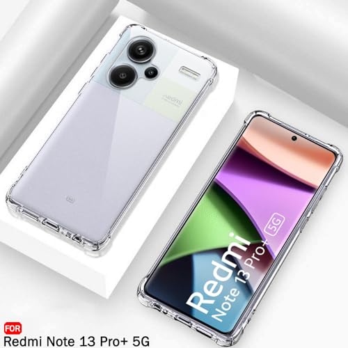 Image of TheGiftKart Crystal Clear Back Cover Case for Mi Redmi Note 13 Pro Plus 5G | Shockproof Soft TPU Case | Cushioned Edges for Ultimate Protection Back Cover Case (TPU, Transparent)