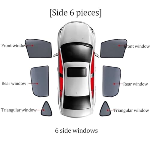 Pare soleil voiture pour Lexus NX AZ10 2014-2021 rideau magnétique noir 6 pièces - 2