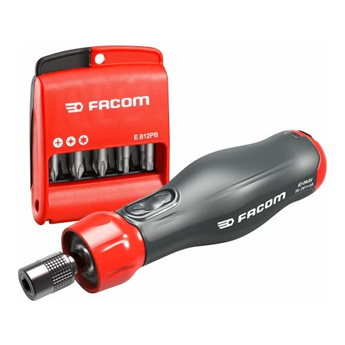 FACOM Tournevis Assisté 4V E-PROTWIST avec Embouts PH-PZ-6 Pans Hex - Jeu de 12 Pièces -...