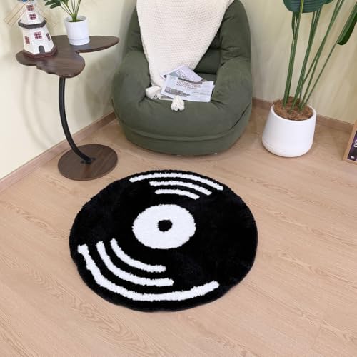 Tapete redondo de vinilo tufted diseño música 80 cm miniatura 4