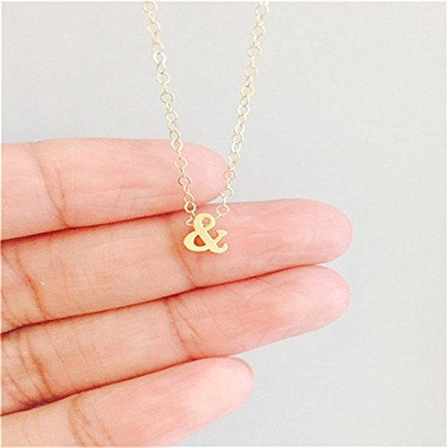 WLLAY Dainty And Symbol Ampersand Necklace Gold Silver Plated4