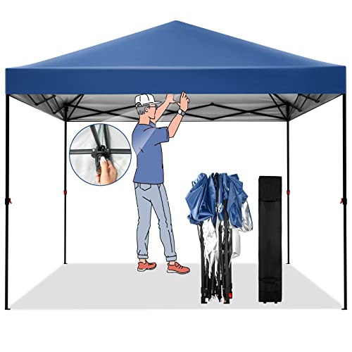 COBIZI Tonnelle de Jardin 3x3m Professionnel Tonnelle Pliante Imperméable Barnum Pliant réglable en Hauteur, Protection UV 50+, Gazebo Tente Sac à roulettes pour Camping, Voyage, Plage, Bleu Cover