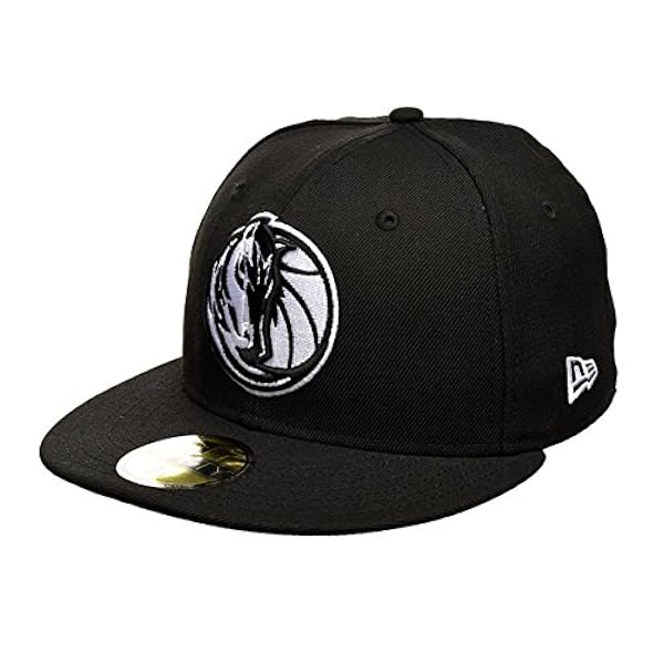 New Era Dallas Mavericks Wit Op Zwart 59Fifty Hoesmuts (Zwart)