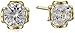 18k Yellow Gold Plated Sterling Silver Cubic Zirconia Flower Basket Stud Earrings