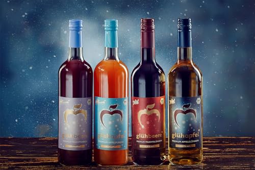 Elbler Glühapfel Wein, 6 x 0.75 l, Milde 4.0% Vol., Glühwein aus Bio-Obst, mit Winterlichen Extrakten aus Vanille, Zimt und Nelke, Vegan & Glutenfrei, 100% Direktsaft