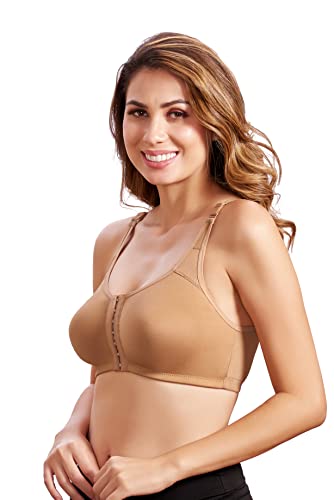 Image of MAROON 922 Women Cotton Brushed Lycra Full Coverage No Bounce, Non-Wired, Non-Padded Front Open Magic Bra with Back Support