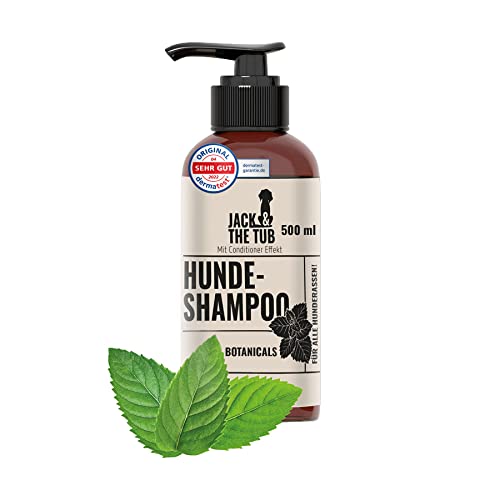 Jack & the Tub Hundeshampoo 500ml Botanicals - Black Edition, Hunde Shampoo mit Conditioner und frischem Minz Duft Cover