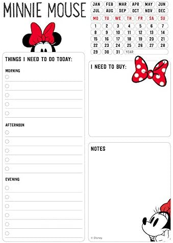 Official Minnie Mouse Weekly Planner A5 - Desk Calendar - Family Calendar - 54 Tear Off Pages - Desk Planner - Desk Planner 2022 - Minnie Mouse Gifts