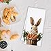 OSLYSOF Easter Bunny Carrot Kitchen Towels, Gifts for Bunny Lovers Dish Tea Towels for Kitchen Decor, Farmhouse Easter Rabbit Decorative Hand Towel for Kids Bathroom, 16x24 Inch