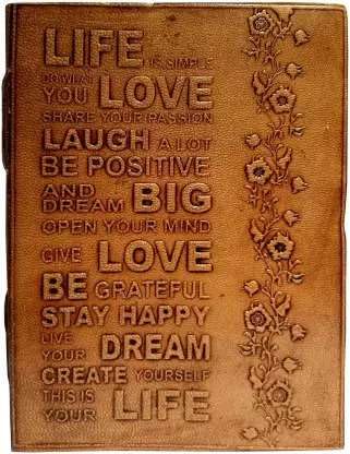 SOVELY ALL-IN-ONE SHOPPING Handmade Leather Diary with Embossing Printed Vintage Journal handmade 200 pages white unruled| Diary for men/women| travel journal -6