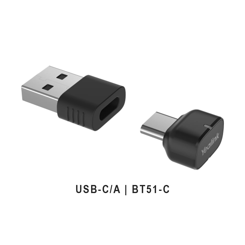 Yealink BH70 Mono bezprzewodowy zestaw słuchawkowy Bluetooth ze stojakiem ładującym i USB-C/A do połączenia z komputerem - certyfikowany dla zespołów